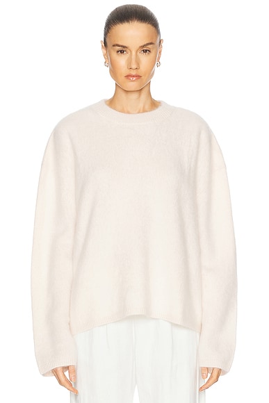 Jil Sander Boxy Fit Logo Sweatshirt in Natural | FWRD