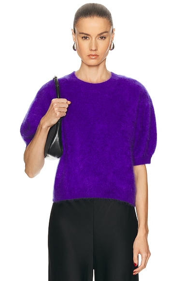 Lisa Yang Juniper Sweater in Violet Brushed