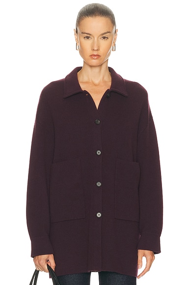 Lisa Yang Julianne Cardigan Jacket in Mahogany