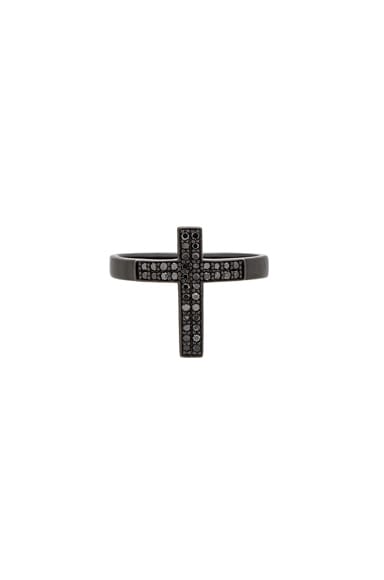 Pave Cross Tip Ring