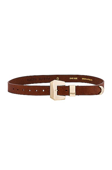Magda Butrym Modern Western Leather Belt in Brown FWRD