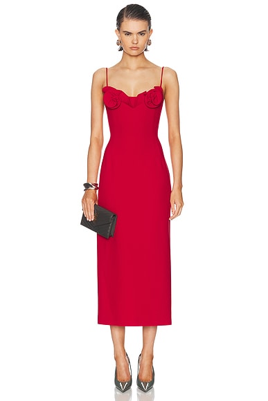 Floral Applique Midi Dress