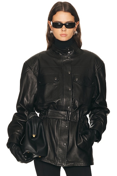 Magda Butrym Leather Jacket in Black