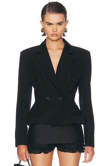 Magda Butrym Double Breasted Blazer in Black