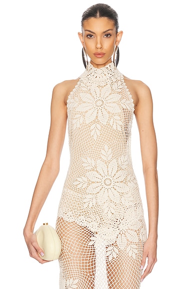 Magda Butrym Crochet Blouse in Cream
