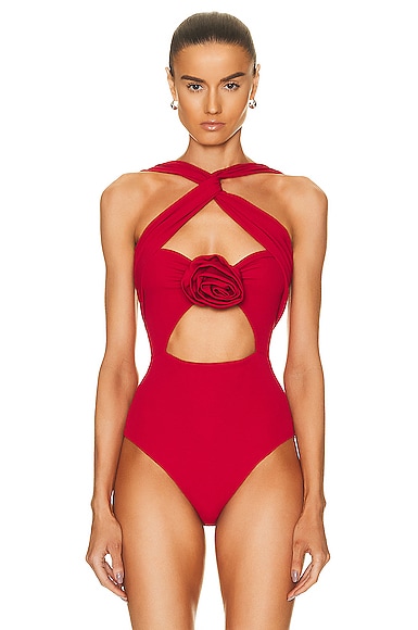 Shop Magda Butrym Sleeveless Bodysuit In Red