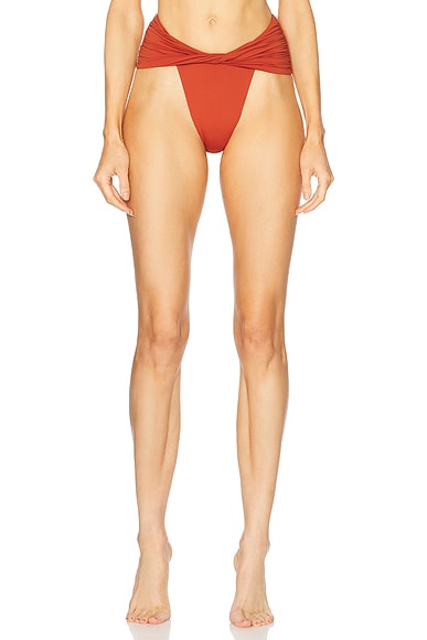 Magda Butrym Ruched Swim Bottom in Orange
