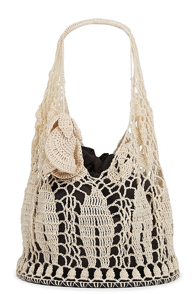 Magda Butrym Small Devana Crochet Bag in Cream