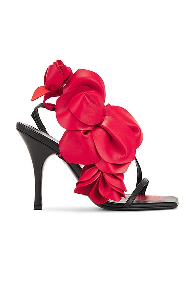 Magda Butrym Oversized Flower Sandal in Red