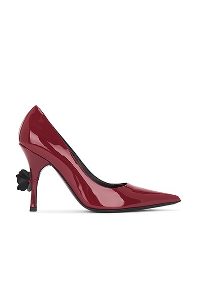 Jimmy Choo Ivy 85 Croc Embossed Leather Slingback in Red | FWRD