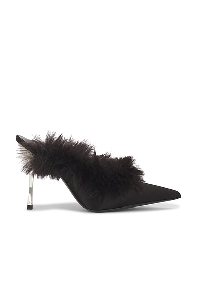 Magda Butrym Satin Mule in Black