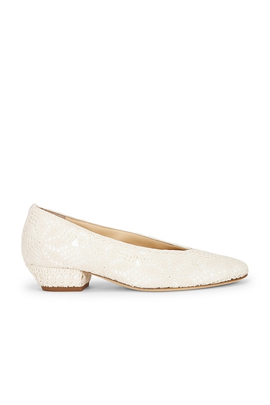Magda Butrym Crochet Ballerina Heel in Cream