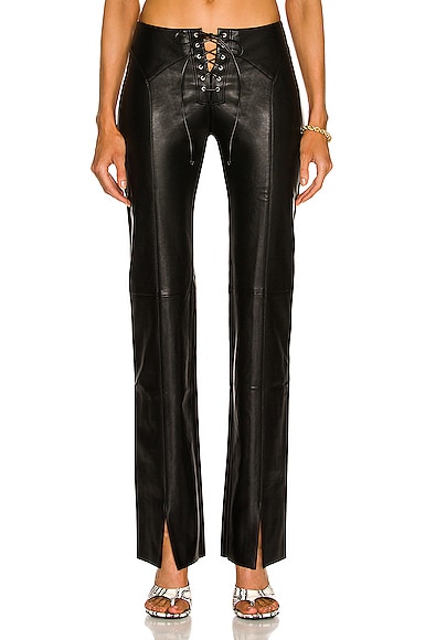 Miaou Element Lace Up Pant in Black | FWRD