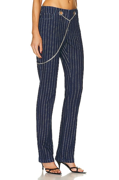 Shop Miaou Tommy Pant In Varsity Pinstripe