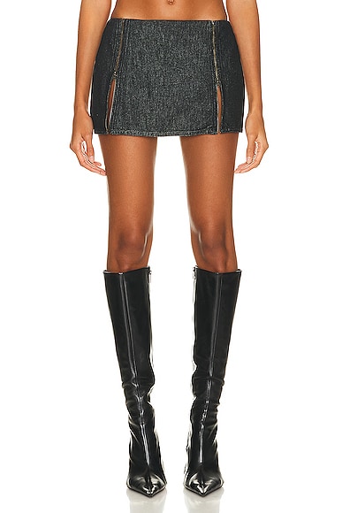 Shop Miaou Sheer Cut Ezra Skirt In Black