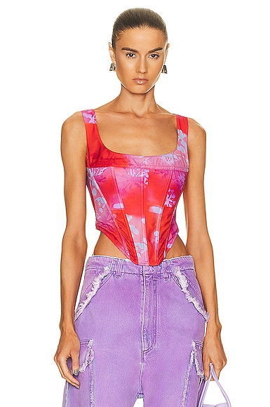 Miaou Campbell Corset in Rouge Mudd