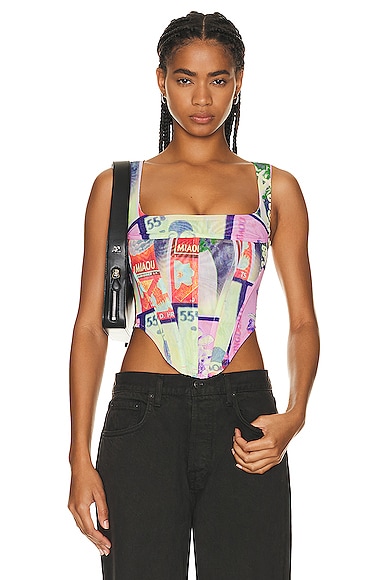 Miaou Campbell Corset Top in Thermal Stamp