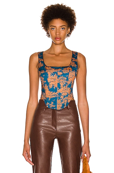 Miaou Campbell Corset Top in Blue