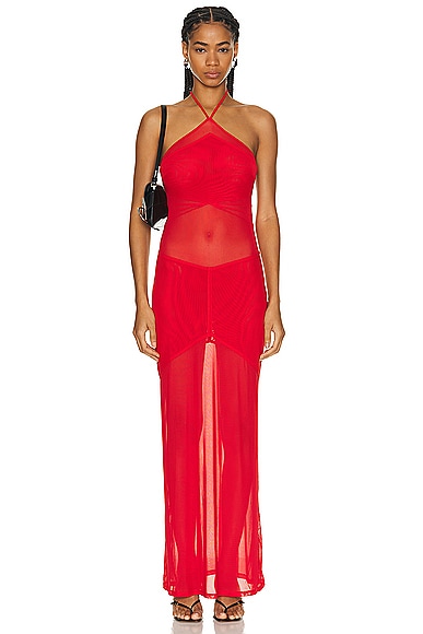 Shop Miaou Serena Dress In Scarlet