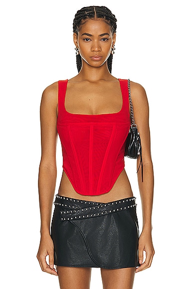 Shop Miaou Campbell Corset In Scarlet