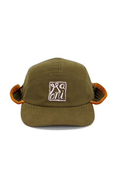 Marni Side Flap Cap in Olive