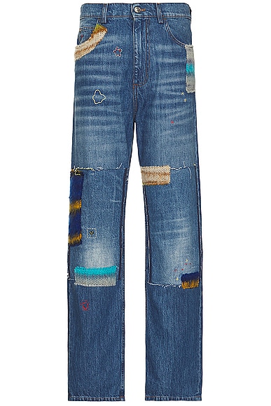 Shop Marni Trousers In Iris Blue