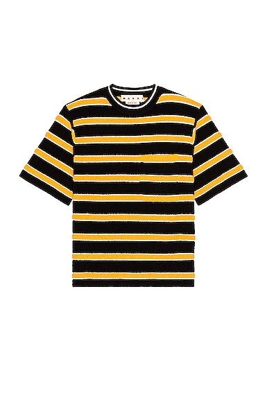Short Sleeve Roundneck Striped Sweater