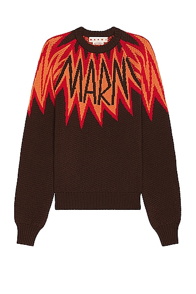 Shop Marni Roundneck Sweater In Chestnut