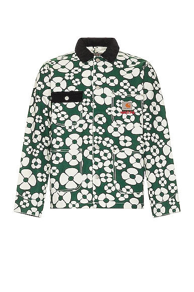 X Carhartt Printed Jacket In Forest Green