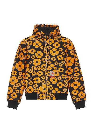 X Carhartt Printed Hooded Jacket In Sunflower