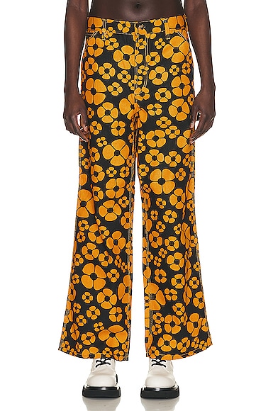 X Carharrt Printed Trouser In Sunflower