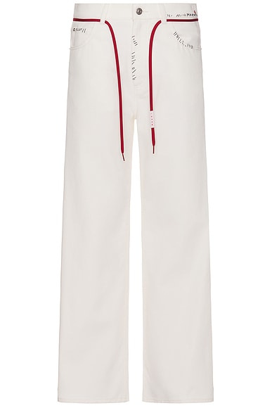 Shop Marni Trousers In Lily White