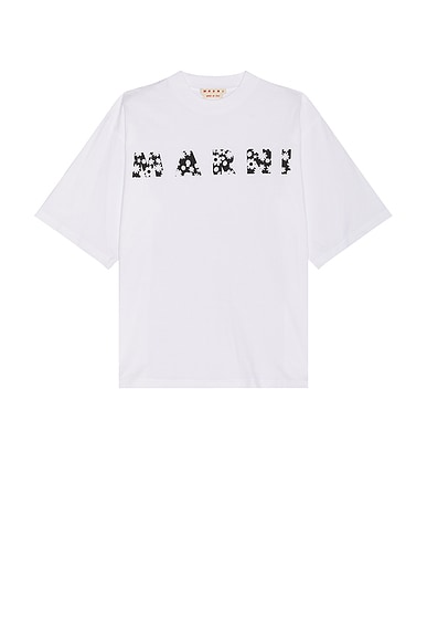 Marni Logo T-Shirt in Lily White