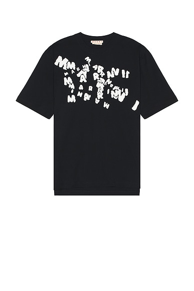 Marni Logo T-Shirt in Black | FWRD