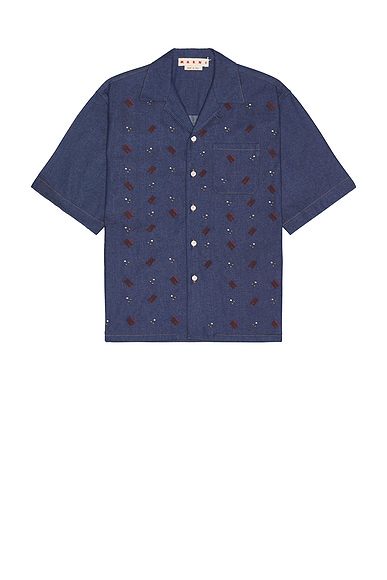Marni Embellished Shirt in Blue