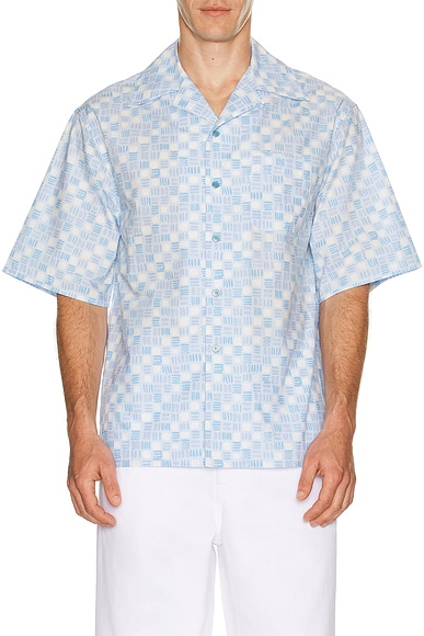 Marni Cuban Collar Bowling Shirt in Sky
