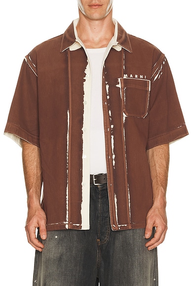 Marni Stitched Shirt in Tobacco