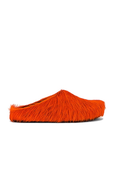 Long Hair Fussbett Sabot in Orange