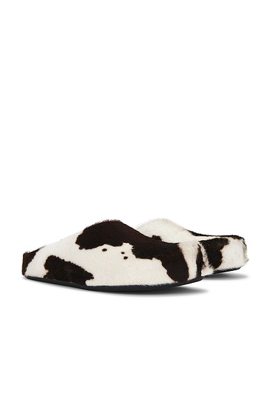 Marni Fussbett Sabot in Lily White & Brown