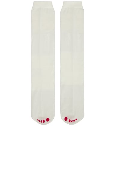 Mid-Calf Socks in White
