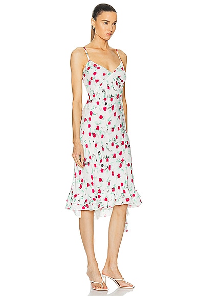 Shop Marni Patterned Dress In Lily White