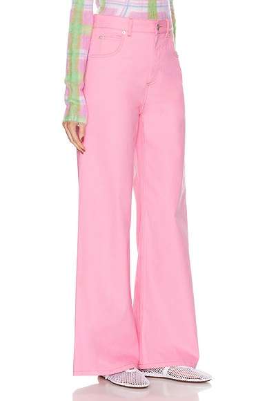 Shop Marni Wide Leg In Pink Clematis