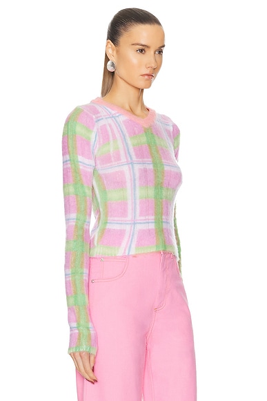 Shop Marni V Neck Sweater In Pink Gummy