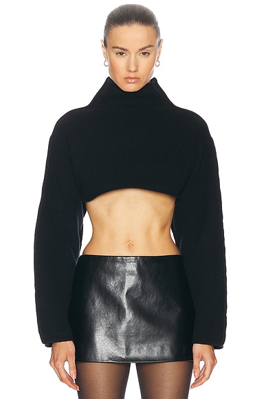 Marni Turtleneck Cropped Sweater in Black