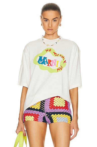 トップス marni MARNI（マルニ） トップス コットンクルーネック マルニロゴプリント