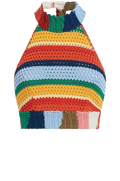 Marni x No Vacancy Inn Crochet Halter Top in Multicolor | FWRD