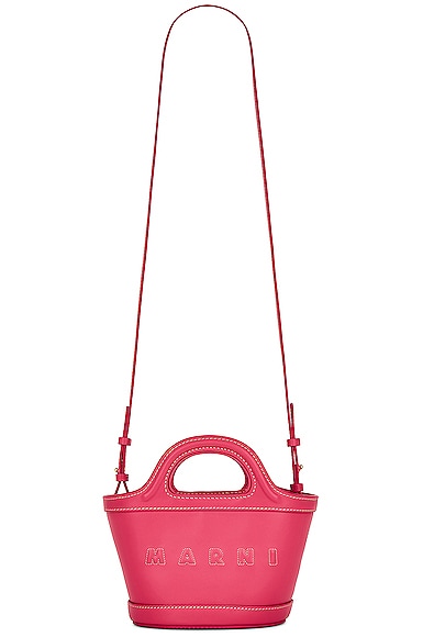 Marni Tropicalia Micro Leather Basket Bag In Light Orchid