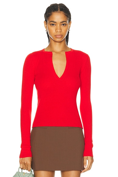 Max Mara Long Sleeve Sweater in Red