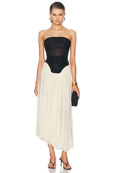 Maygel Coronel Lux Dress in Antique Basalto