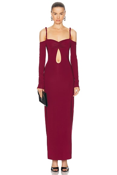 Maygel Coronel Calice Dress in Burgundy